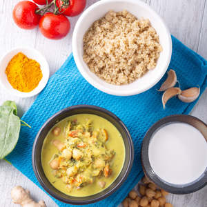 Tuscan Coconut & Tomato Chickpeas w Brown Rice