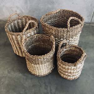 Bag And Baskets: Hogla & Jute Basket with Handle | TRADE AID
