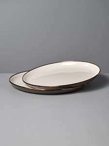 Garden Outdoor: Camping Enamel  Deep Plate – Olive Drab (Set of 2) | BAREBONES