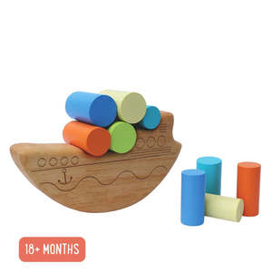 Create Play: Wooden Balance & Stack Toy - Sailing Ship