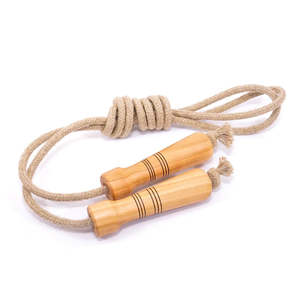 Kids: Skipping Rope for Older Children - Natural Handle Linen Rope | REVOLOGY
