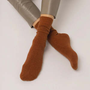 Clothes Beauty: Possum Merino Socks - H Leather Brown