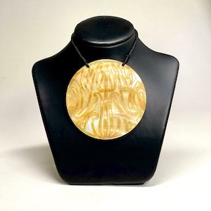 Accessories: Gold Mother of Pearl Pendant - Puhoro - 70mm w/out case