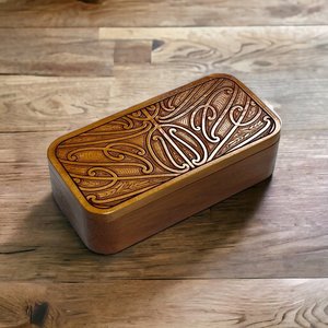Keepsake Boxes: Taonga Keepsake Box - Rimu - Kowhaiwhai Lid