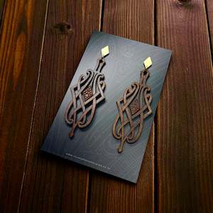 Leather Earrings - Matariki - Totara Stain