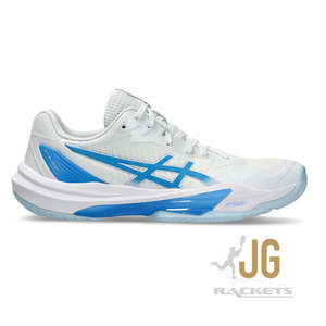Asics Sky Elite FF Lo 2 Womens Indoor Shoe White/Blue Coast