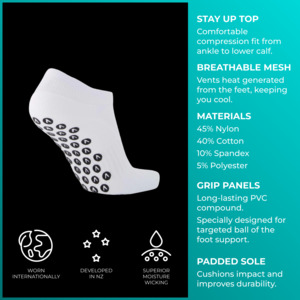 Products: Vice Grip Socks - White Ankle