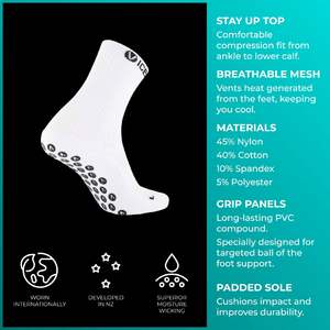 Products: Vice Grip Socks - White Crew