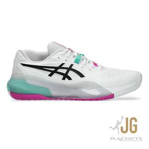 Asics Resolution X Mens Tennis Shoe White/Aurora Green