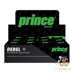 Prince Squash Ball Double Yellow Dot 12 Pack