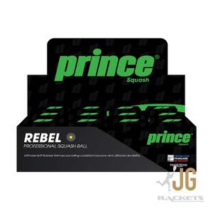 Prince Squash Ball Yellow Dot 12 Pack