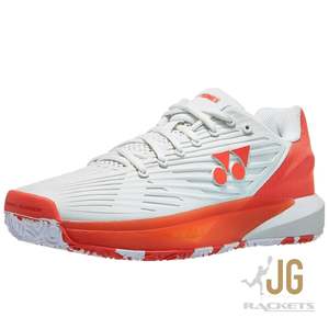 Mens Tennis Shoes: Yonex Power Cushion Eclipsion 5 - Silver/Orange Mens Claycourt Tennis Shoe