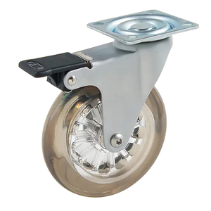 Swivel Plate Castor Brake 100mm Polyurethane 60kg – DCP100PUBK - Rex Industria&hellip;