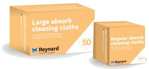 Products: Absorb Cleaning Cloths Reynard Health Supplies