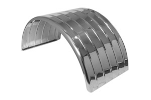 Stainless Steel Ribbed Mudguard - Duals - Rhino Manufacturing NZ