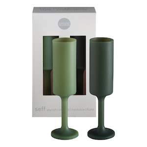 Porter Green | Seff | Silicone Unbreakable Champagne Flutes | Sage + Olive