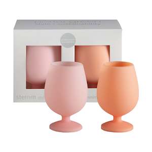 Porter Green | Stemm | Silicone Unbreakable Wine Glasses | Peach + Petal