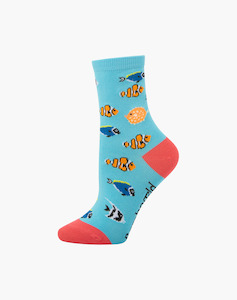 Bamboozld: Bamboozld Kids Aquarium Bamboo Sock - Sky / S4- 6