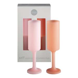 Porter Green | Seff | Silicone Unbreakable Champagne Flutes | Peach + Petal