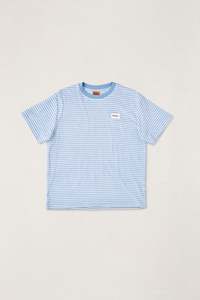 Vintage Terry Stripe Ss T-Shirt Blue