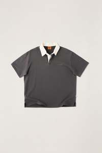 Mens T Shirts: Koa Ss Rugby Polo Charcoal