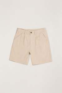 Mens New Arrivals: Double Pleat Twill Short Sand