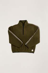 Camp Quarter Zip Sherpa Olive