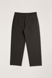 Mens New Arrivals: Double Pleat Twill Trouser Vintage Black