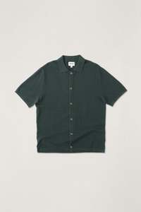 Textured Knit Ss Shirt Forest