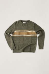 Mohair Stripe Knit Midnight Olive