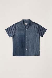 Mens New Arrivals: Crux Ss Shirt Indigo Stripe