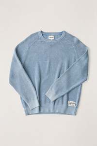 Mens Knits: Polu Crew Knit Washed Blue