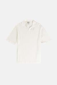 Mens Knits: Relaxed Knit SS Polo Natural