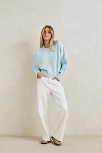 Womens New Arrivals: Estelle Fluffy Knit Cardigan  Baby Blue