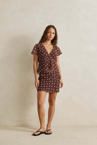 Penny Mini Skirt Chocolate
