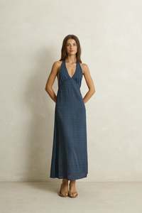 Womens New Arrivals: Maisy Halter Maxi Dress Blue