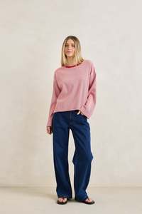 Lexi Stripe Long Sleeve Top Cherry