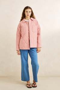 Lola Check Quilted Jacket Plum