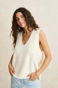 Womens New Arrivals: Archer Knit Vest Vintage White