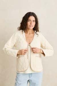 London Reversible Quilted Jacket Vintage White