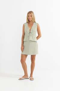 Womens Clothing Sale: Cove Stripe Bias Cut Mini Skirt