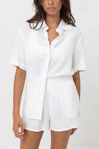 Rhythm Womens Classics: Classic Lounge Shirt White