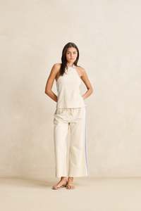 Womens Overswim: Tinker Stripe Pant Cream