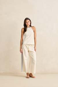 Womens Overswim: Tinker Stripe Top Cream