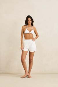 Womens Overswim: Classic Beach Short White