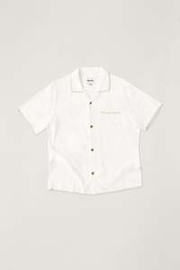 Linen Whip Stitch Ss Shirt Vintage White