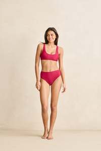 Classics Swimwear: Classic Hi Waist Pant Sangria