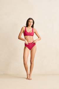 Classics Swimwear: Classic Crop Top Sangria
