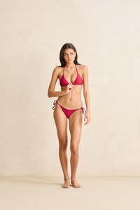 Classics Swimwear: Classic Tie Side Hi Cut Pant Sangria
