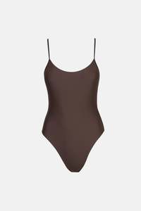 Classics Swimwear: Classic Minimal One Piece Chocolate